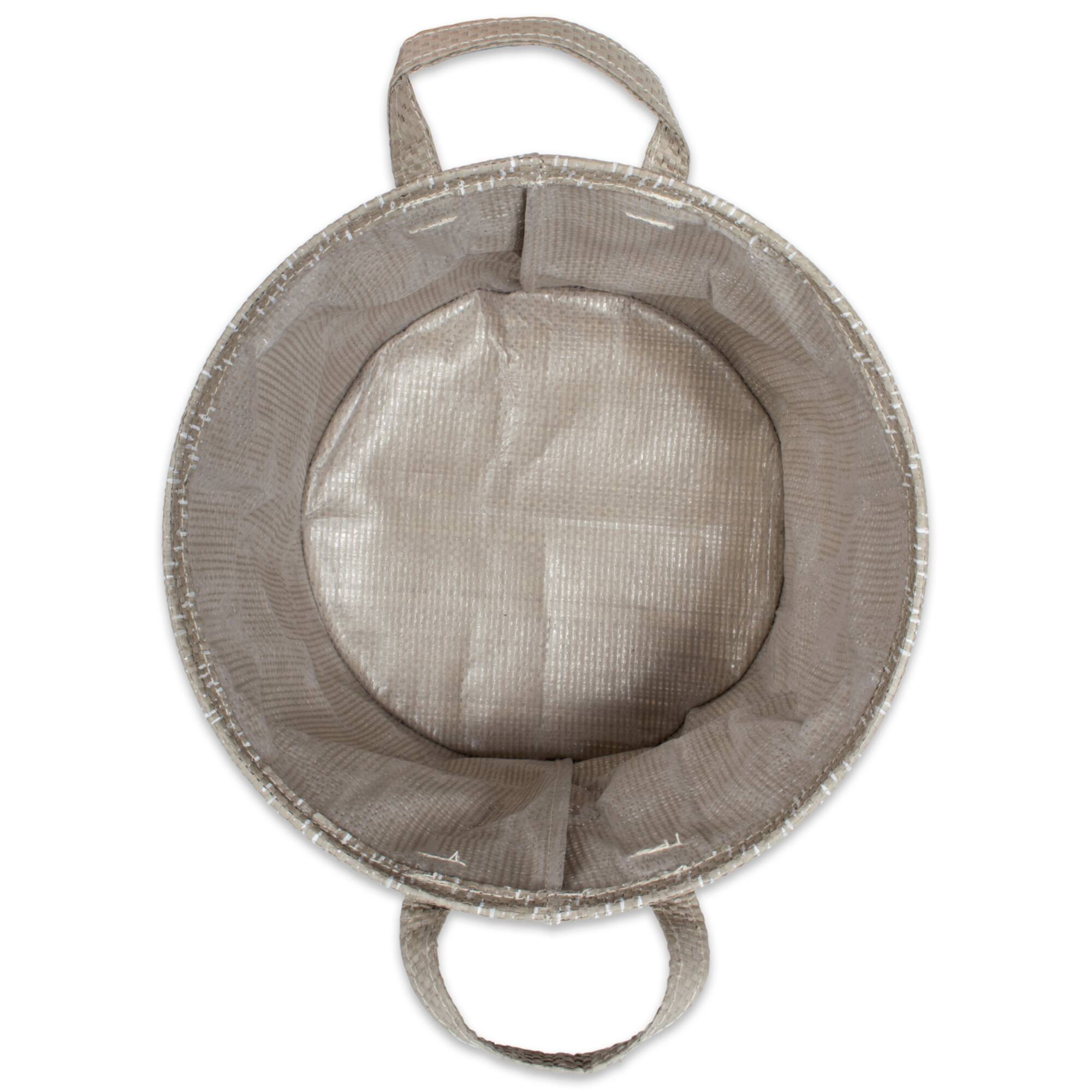DII® Medium Round Stone & Cream Tribal Chevron PE-Coated Woven Paper Laundry Bin, 2ct.